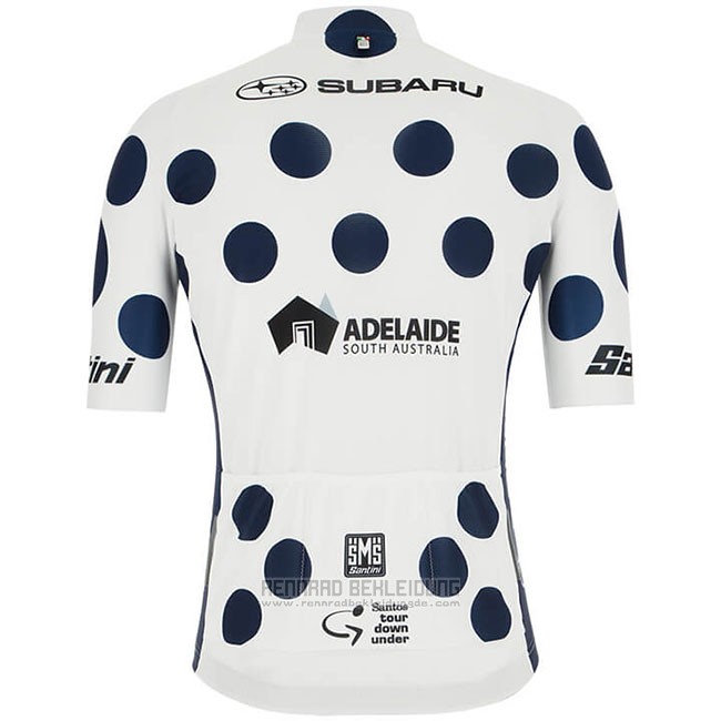 2019 Fahrradbekleidung Tour Down Under Blau Wei Trikot Kurzarm und Tragerhose - zum Schließen ins Bild klicken